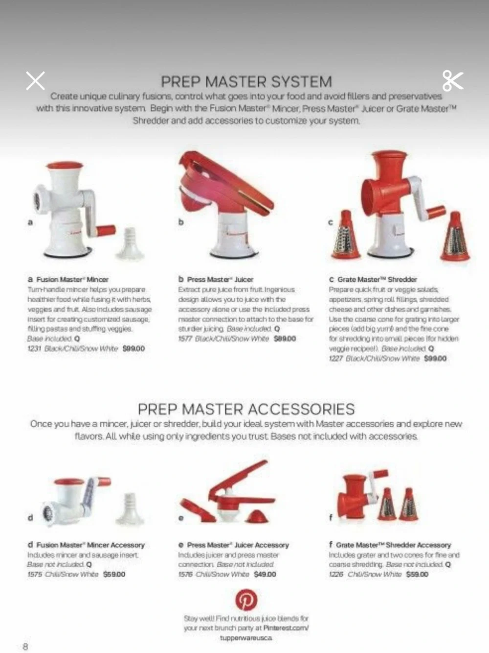 Tupperware Fusion Master + 3 Bonus Graters & Press Master Juicer